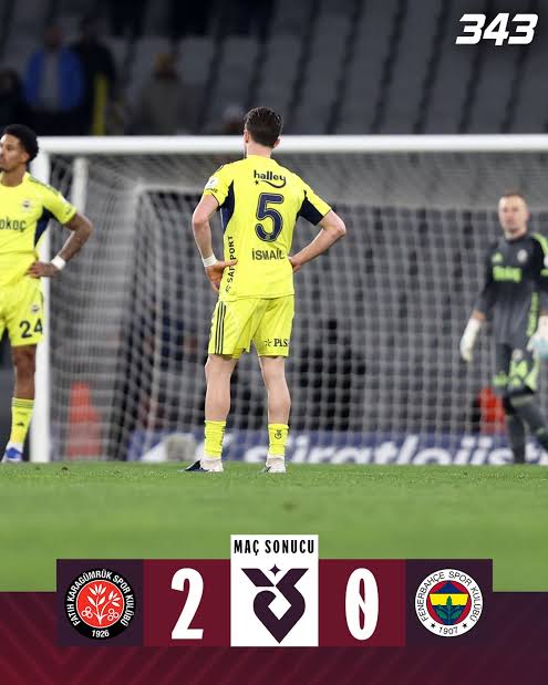 Fenerbahçe deplasmanda Fatih Karagümrük’e 2-0 mağlup oldu